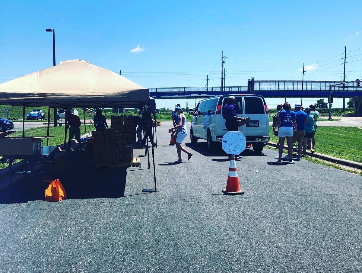 A community working together to make sure everyone has basic necessities
