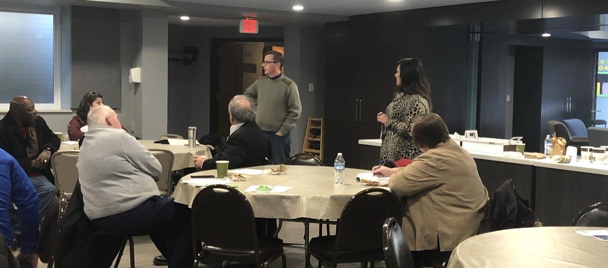 Rev. Rob Dyer and Tracy Gray leading discussion
