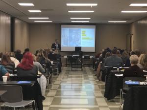 Michael Bushman of the American Foundation for Suicide Prevention, IL chapter presenting at the Best Practice for Suicide Prevention training. 